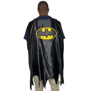 Batman Cape 6 Flags Exclusive DC Comics Kid Black Glitter Logo Costume Accessory